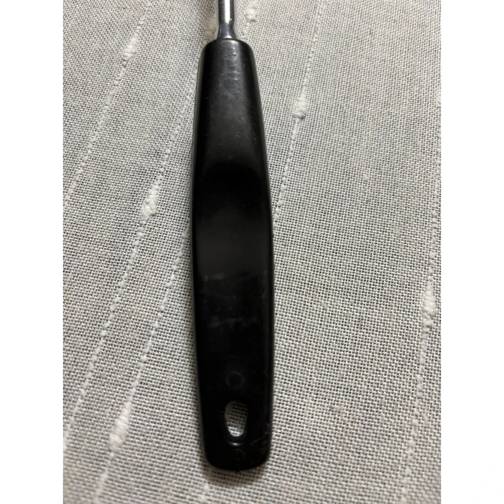 Vintage Foley USA Chrome-Plated Four Slotted Turner Spatula Black Handle